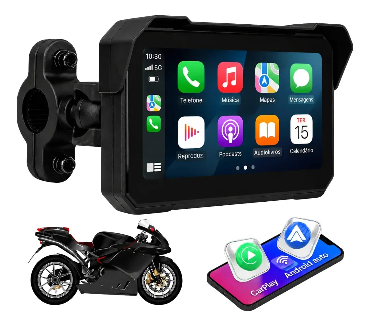 Pantalla CarPlay Auto para Moto